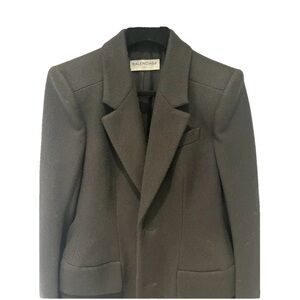 Balenciaga Black Trench Coat with Structured Shoulders